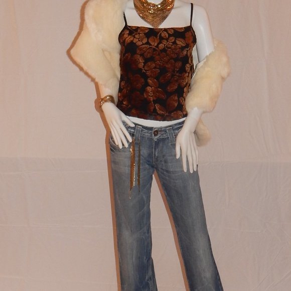 Tena Rae Custom- copper/black SILK/VELVET CAMI - Picture 5 of 10